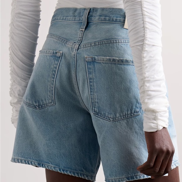 NEW citizens of humanity light blue Brynn denim drawstring shorts - Picture 3 of 5